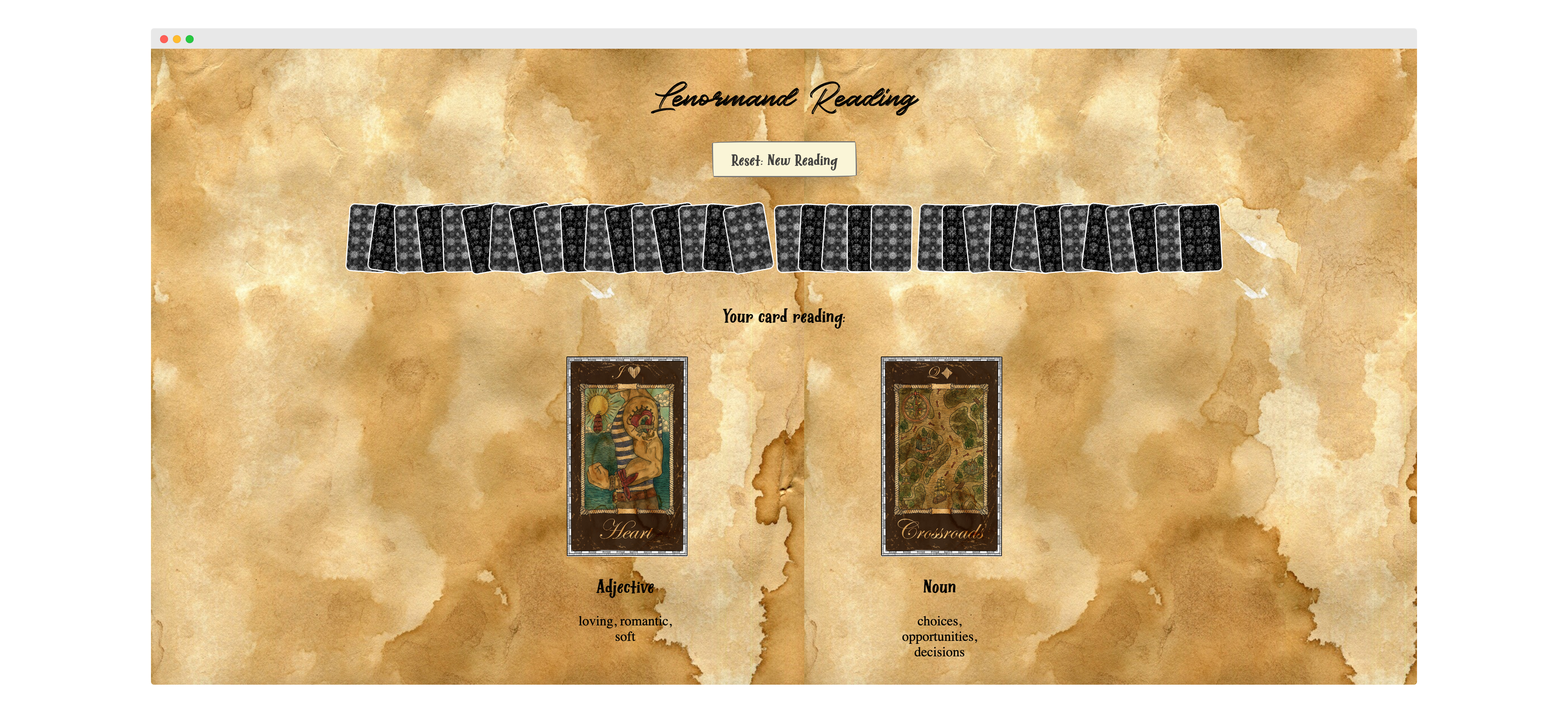 Screenshot of Lenormand