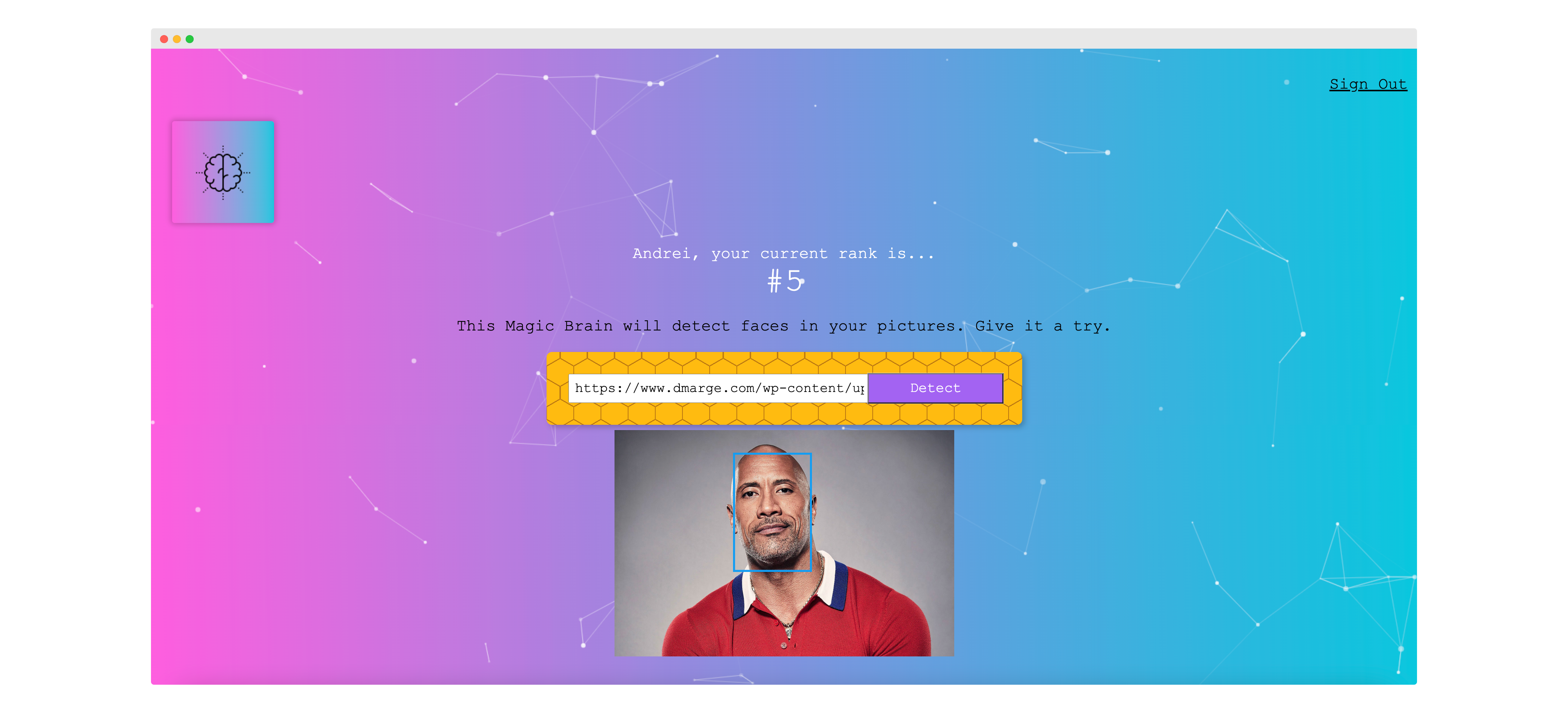 Screenshot of Face Recognition App
