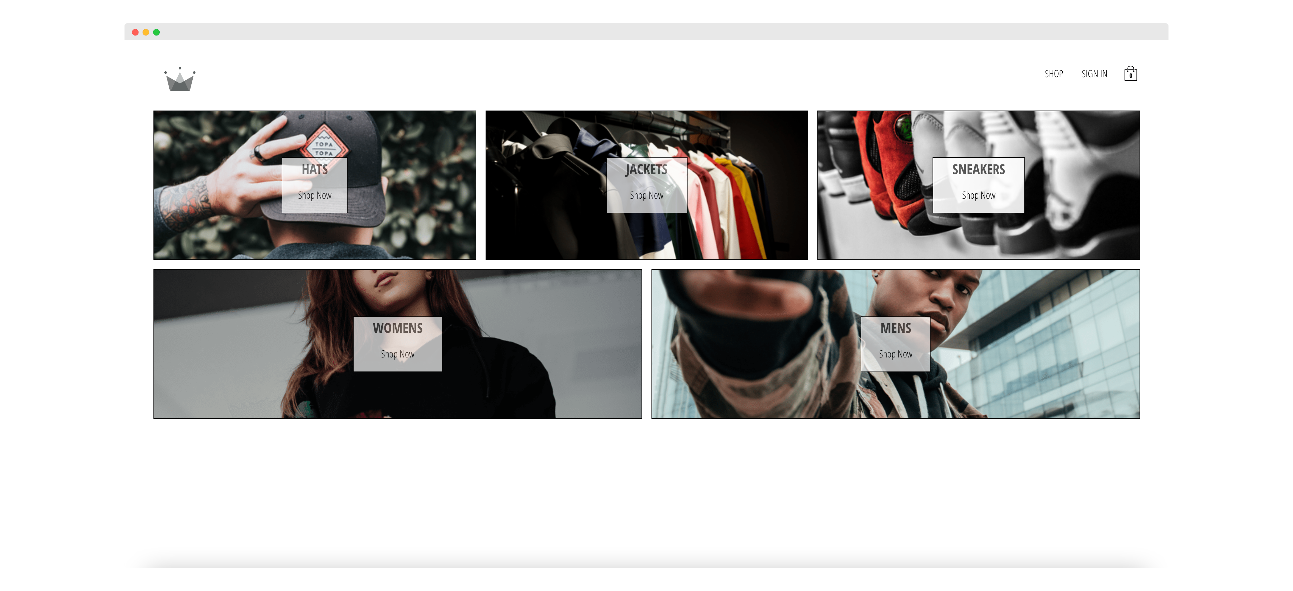 Screenshot of Crwn Clothing Shop