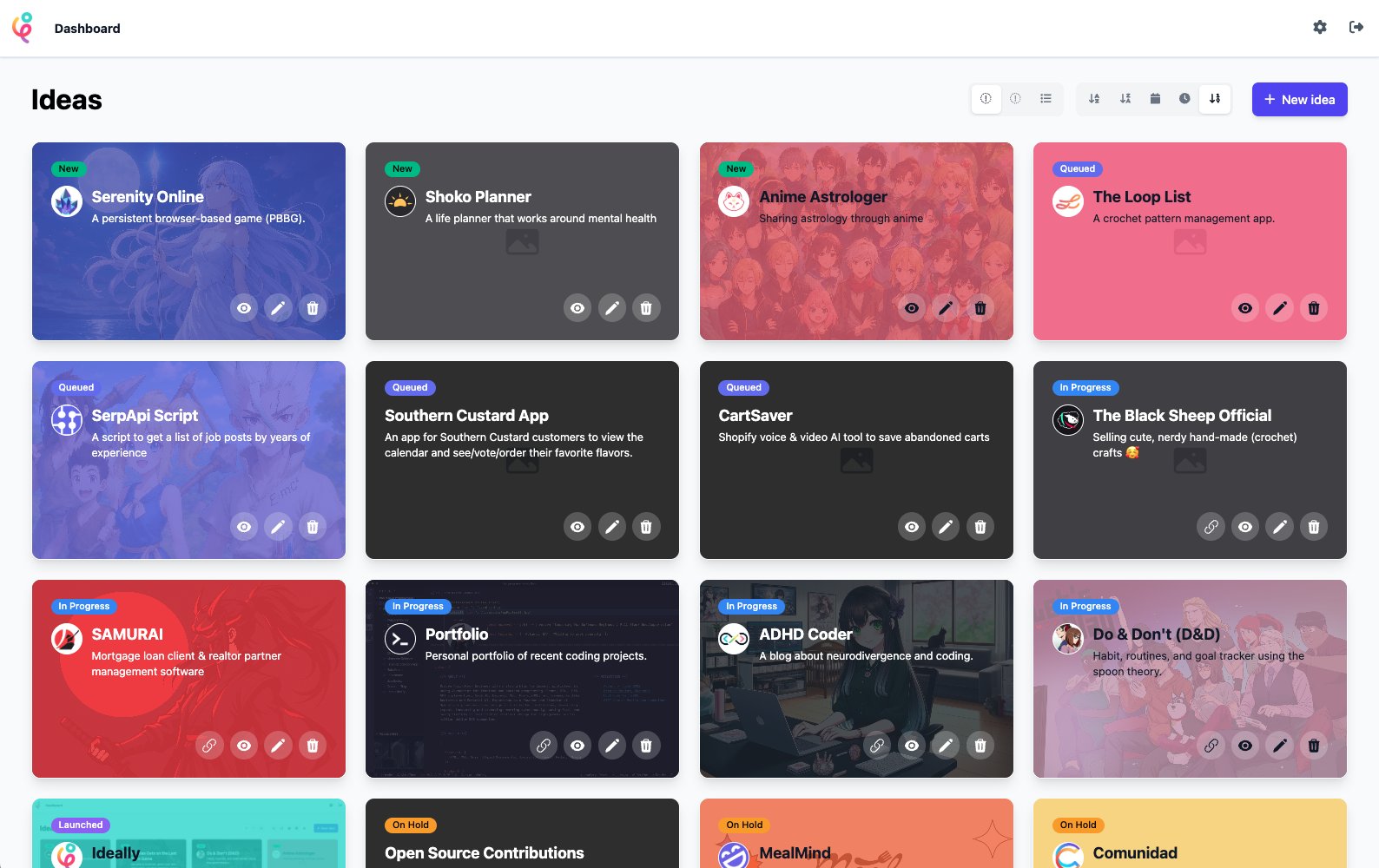Screenshot of Ideally
