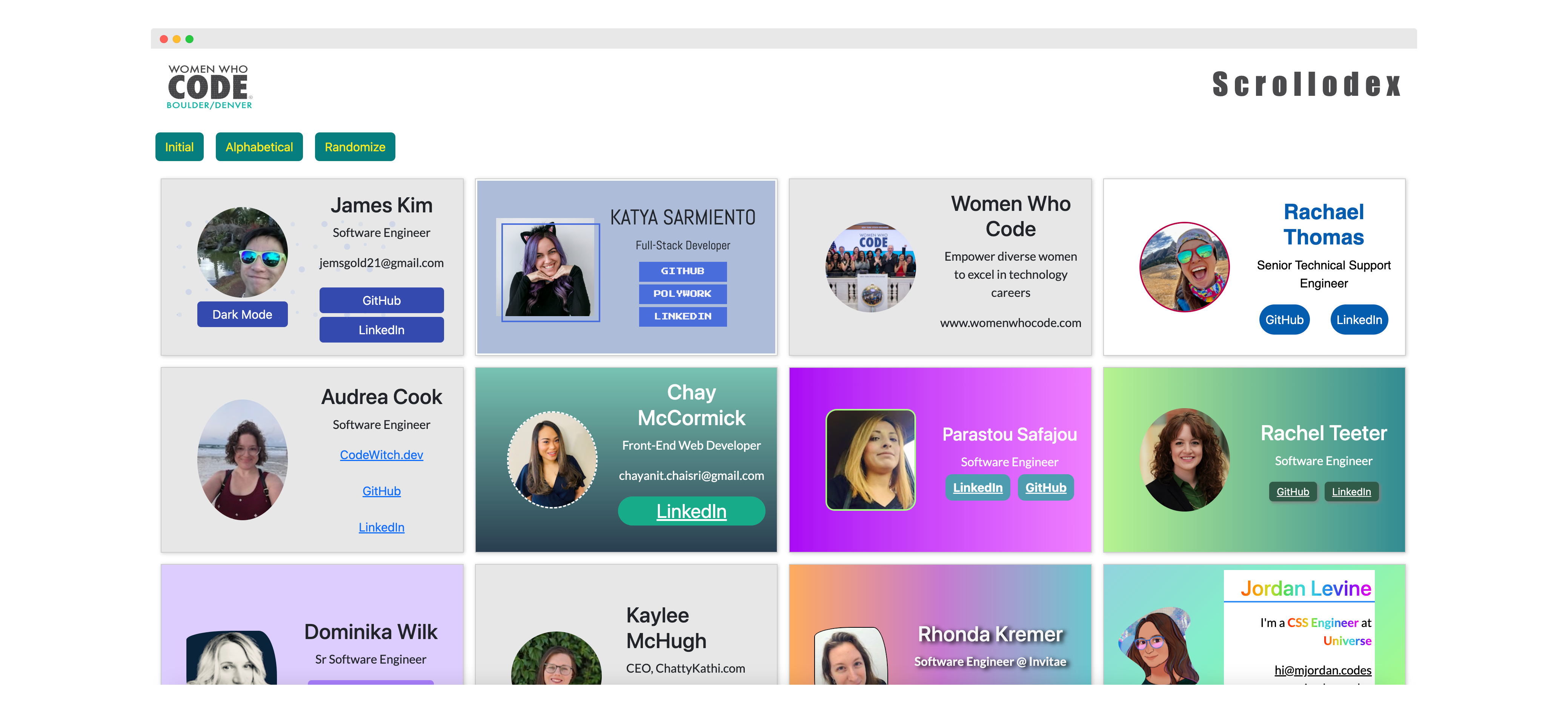 Screenshot of Scrollodex